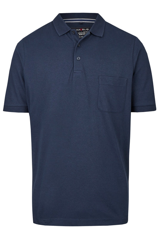 MARVELIS POLOSHIRT QUICK-DRY KURZARM DUNKELBLAU