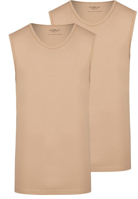 MARVELIS TANKTOP KURZARM DOPPELPACK CARAMEL