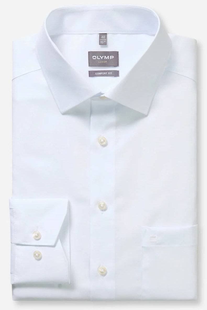 OLYMP LUXOR COMFORT FIT UNI LANGARM HEMD WEISS
