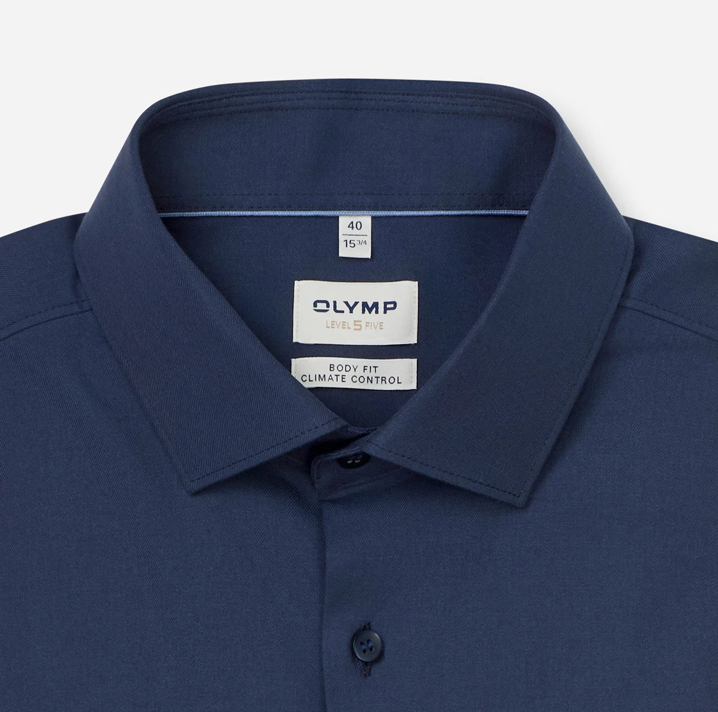 OLYMP LEVEL FIVE BODY FIT TWILL LANGARM HEMD MARINE