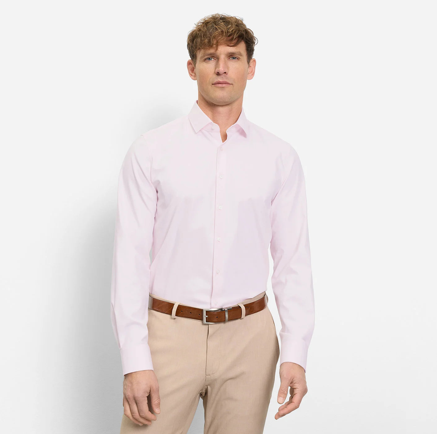 OLYMP LEVEL FIVE BODY FIT TWILL LANGARM HEMD ROSA