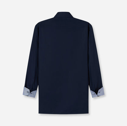 OLYMP UNI LANGARM HEMD MODERN FIT KOBALT MIT PATCHUNG