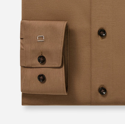 OLYMP JERSEY LANGARM HEMD MODERN FIT TAUPE