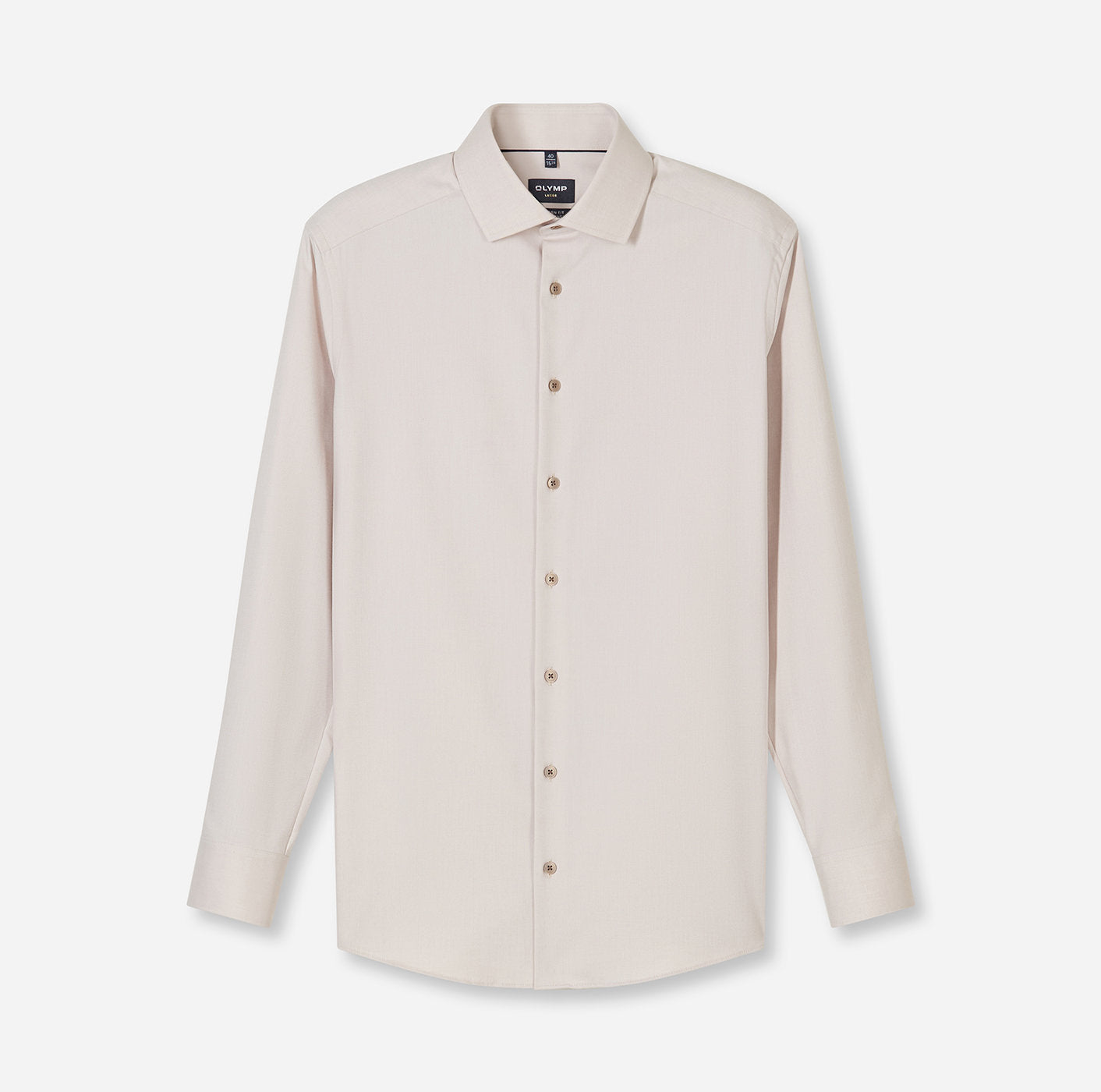 OLYMP TWILL LANGARM HEMD MODERN FIT TAUPE
