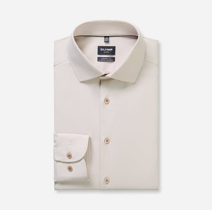 OLYMP TWILL LANGARM HEMD MODERN FIT TAUPE