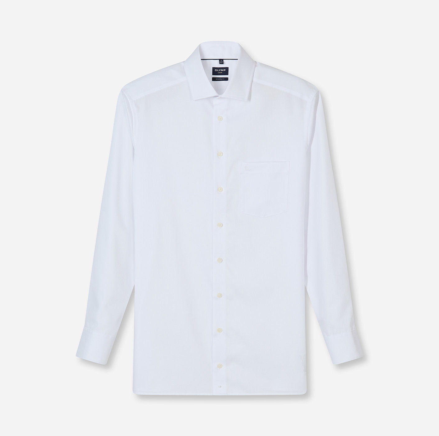OLYMP LUXOR MODERN FIT FAUX UNI LANGARM HEMD WEISS