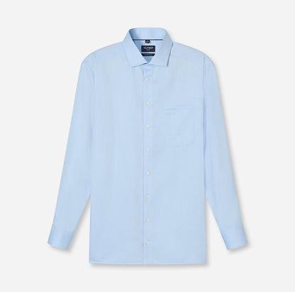OLYMP LUXOR MODERN FIT FAUX UNI LANGARM HEMD HELLBLAU