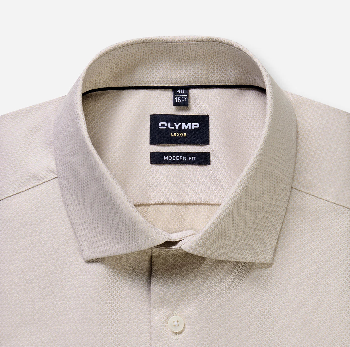 OLYMP LUXOR MODERN FIT FAUX UNI LANGARM HEMD BEIGE