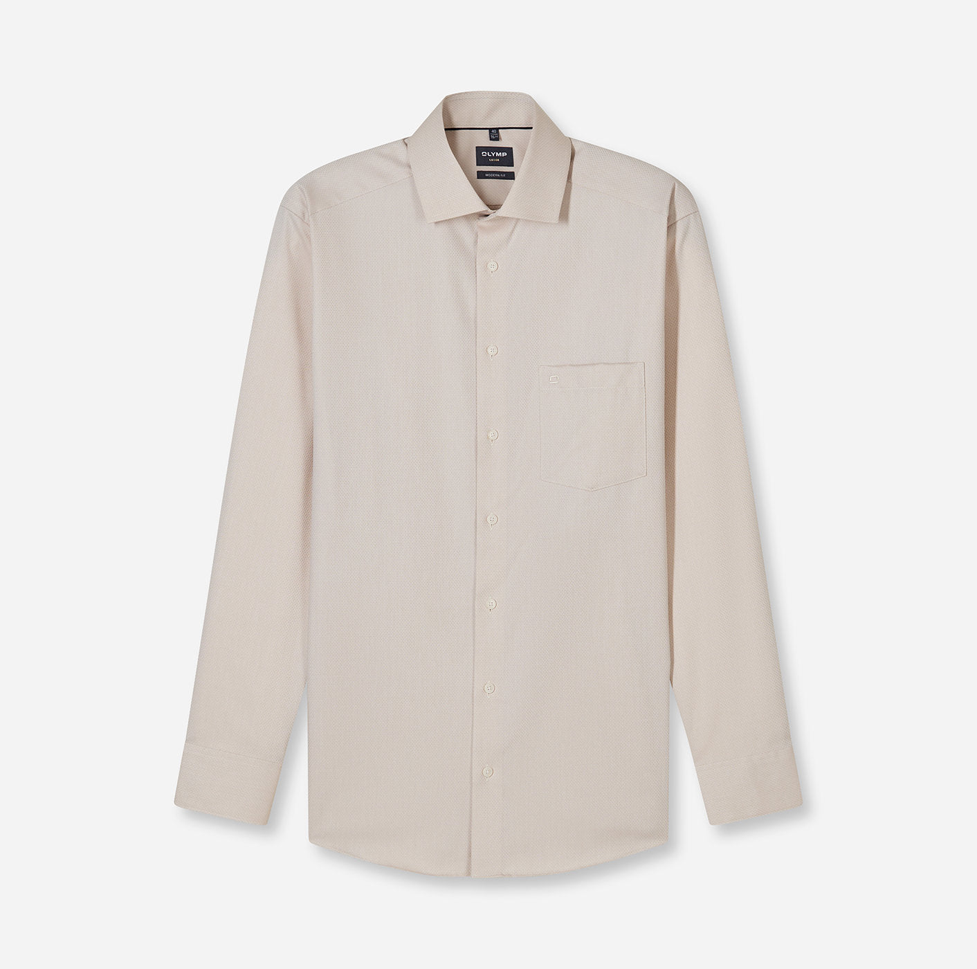 OLYMP LUXOR MODERN FIT FAUX UNI LANGARM HEMD BEIGE