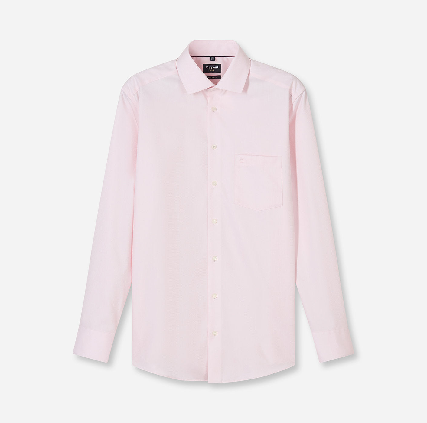 OLYMP LUXOR MODERN FIT FAUX UNI LANGARM HEMD HELLROSÉ