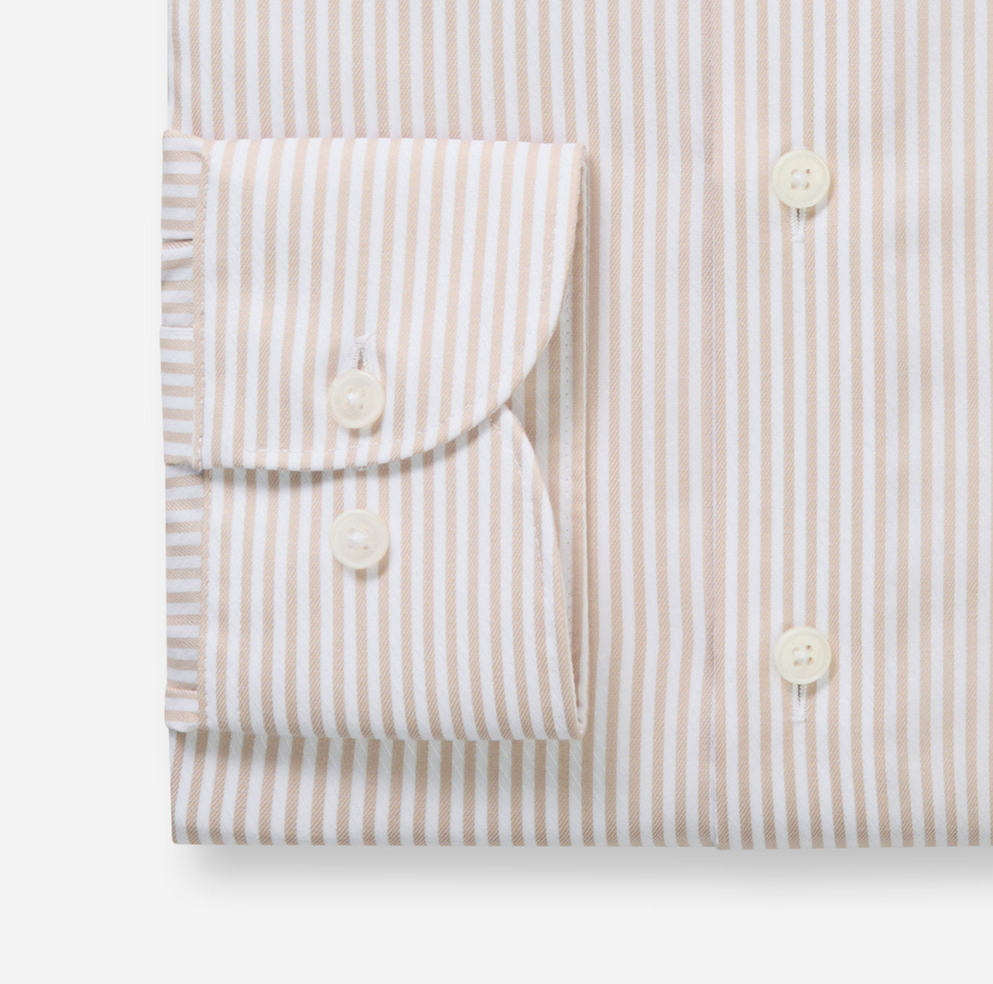 OLYMP LUXOR MODERN FIT TWILL LANGARM HEMD BEIGE GESTREIFT