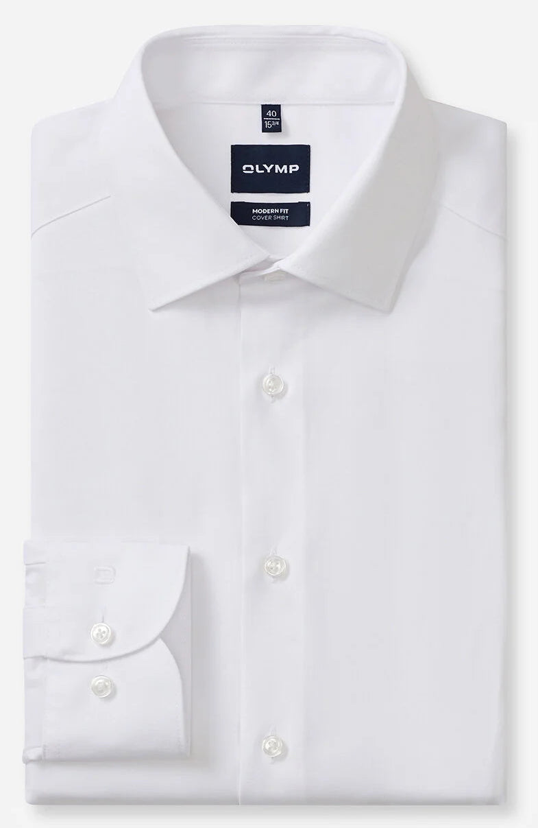 OLYMP COVER SHIRT LANGARM HEMD MODERN FIT WEISS