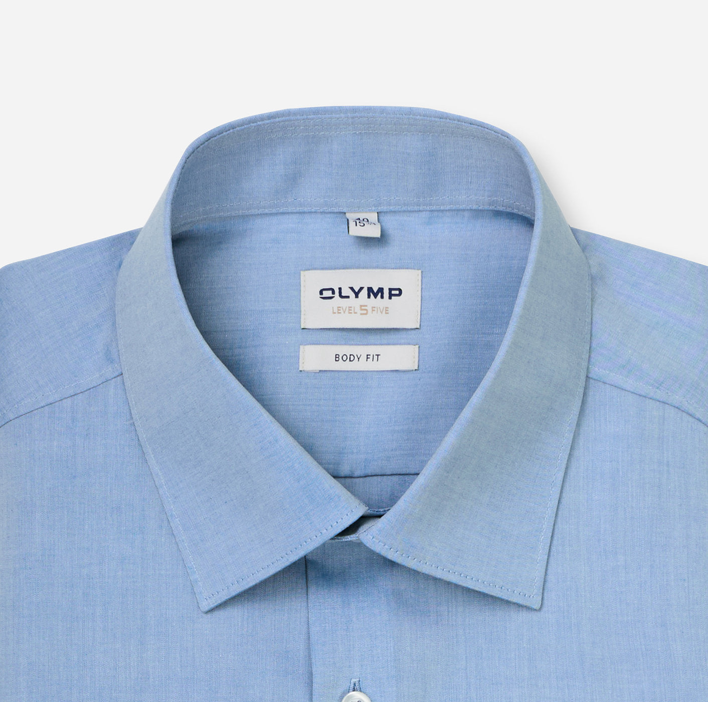 OLYMP LEVEL FIVE BODY FIT CHAMBRAY LANGARM HEMD ROYALBLAU