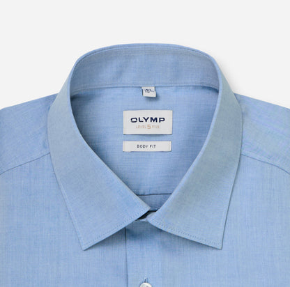 OLYMP LEVEL FIVE BODY FIT CHAMBRAY LANGARM HEMD ROYALBLAU