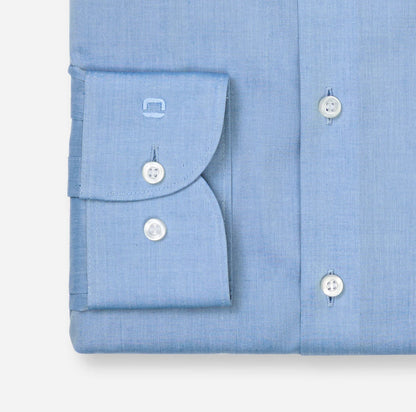 OLYMP LEVEL FIVE BODY FIT CHAMBRAY LANGARM HEMD ROYALBLAU