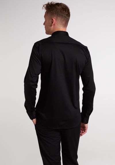 ETERNA LANGARM HEMD SLIM FIT JERSEY SHIRT SCHWARZ