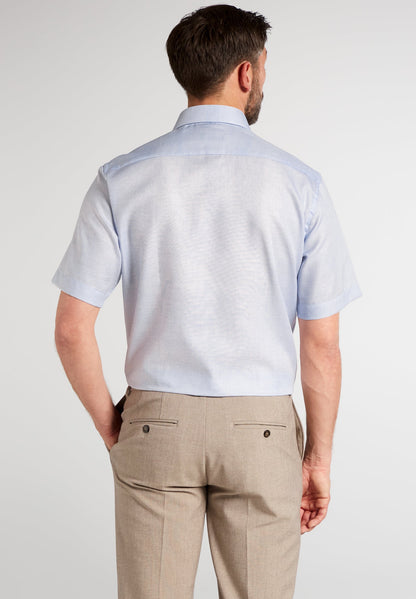 ETERNA KURZARM HEMD MODERN FIT STRUKTUR HELLBLAU