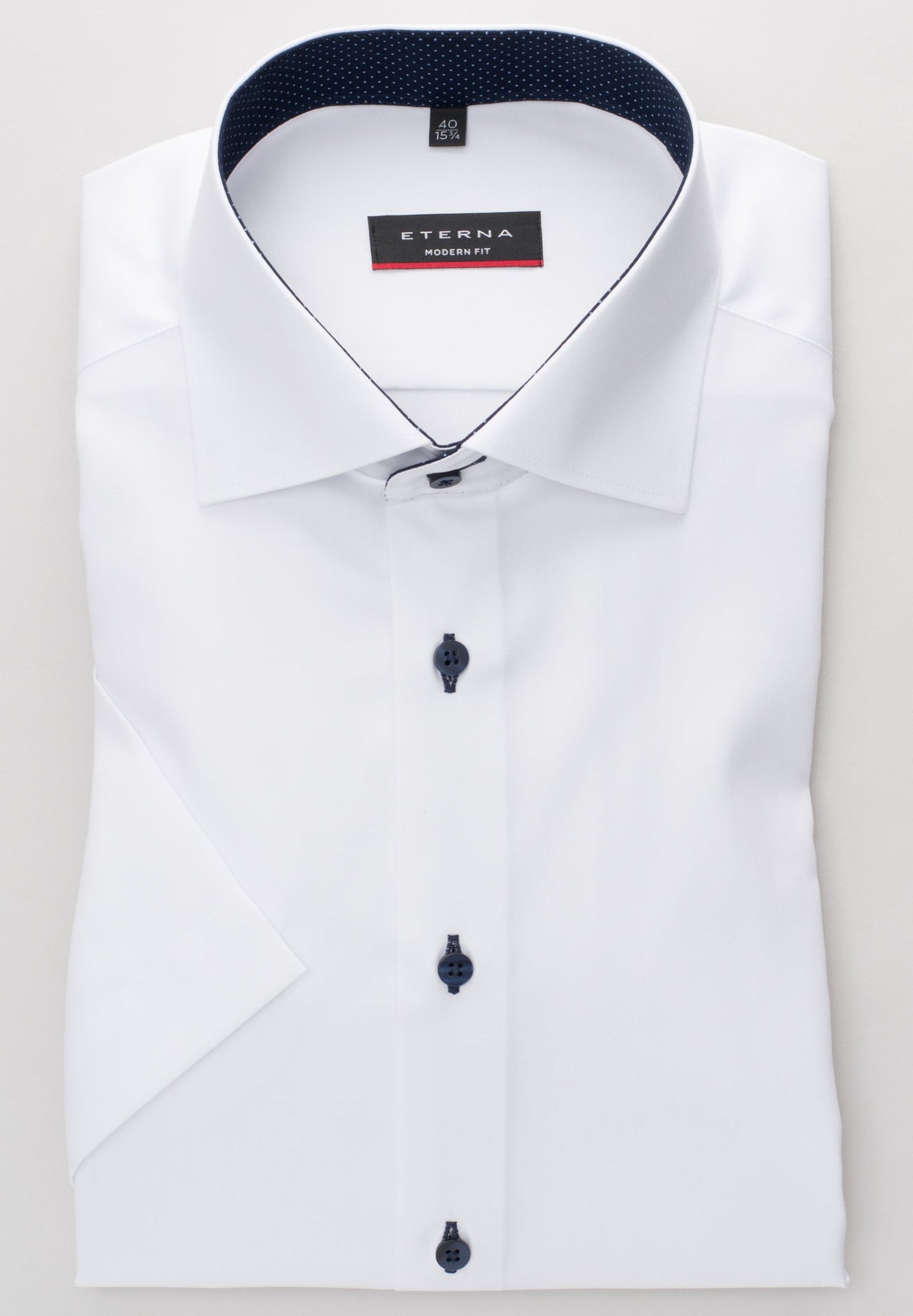 ETERNA KURZARM HEMD MODERN FIT FEIN OXFORD WEISS