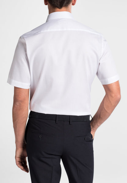 ETERNA KURZARM HEMD MODERN FIT FEIN OXFORD WEISS