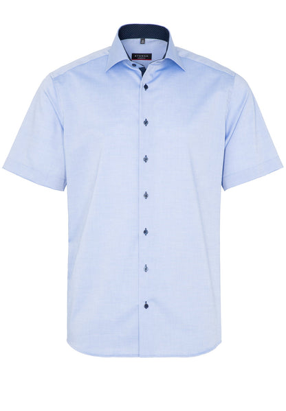ETERNA KURZARM HEMD MODERN FIT OXFORD MITTELBLAU