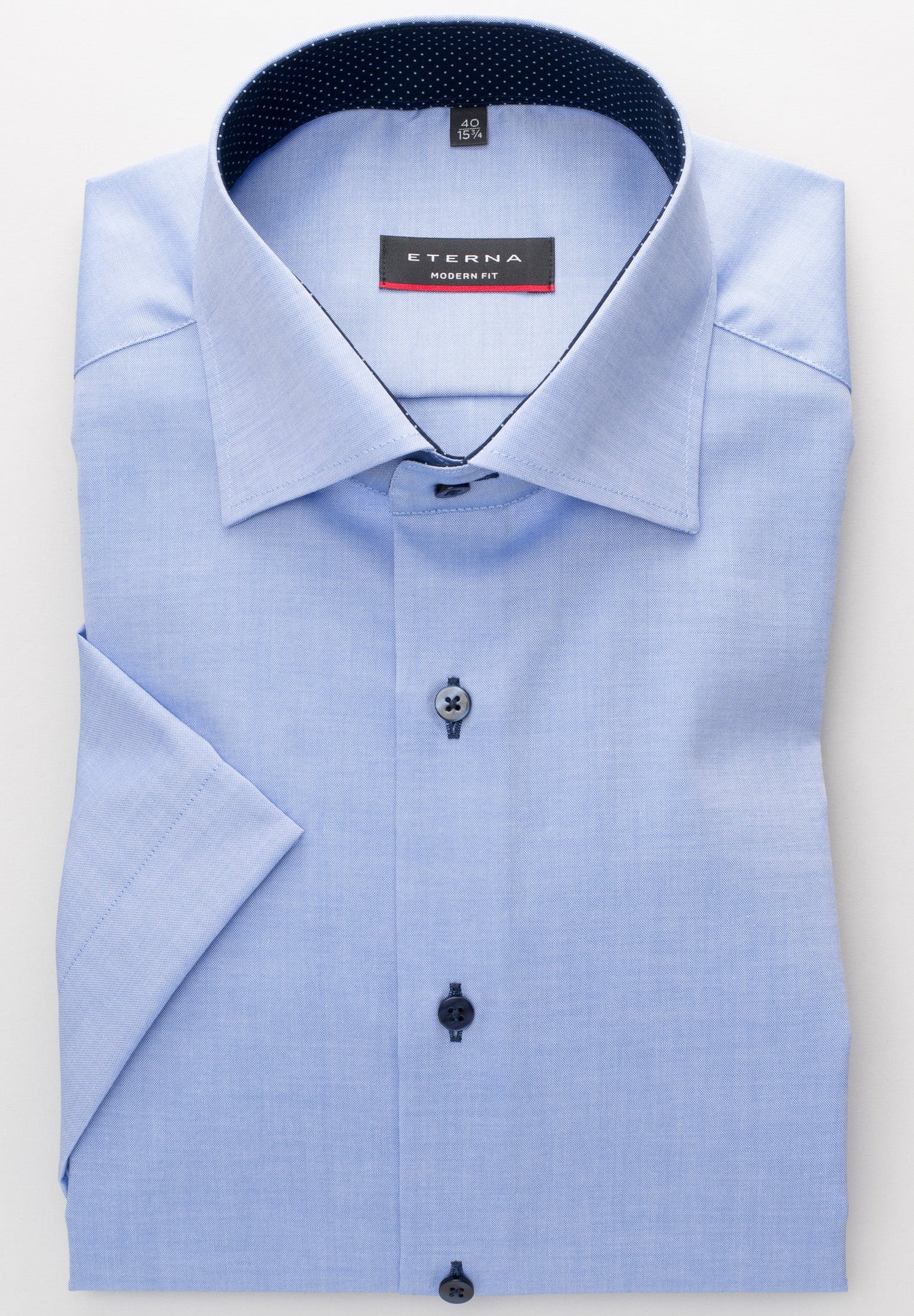 ETERNA KURZARM HEMD MODERN FIT OXFORD MITTELBLAU