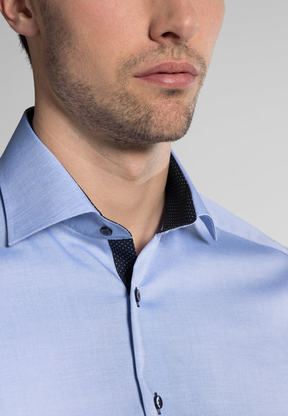ETERNA KURZARM HEMD MODERN FIT OXFORD MITTELBLAU