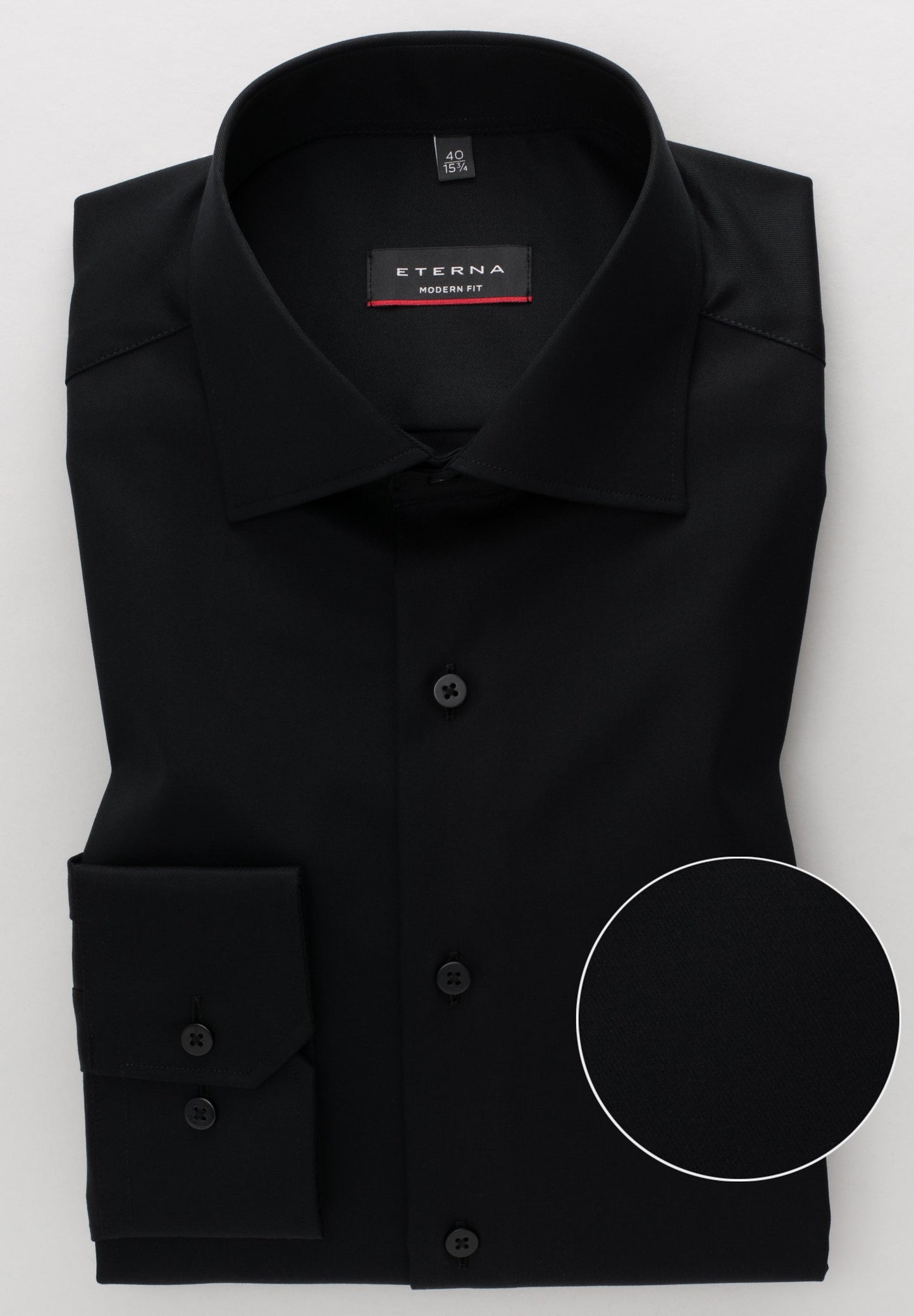 ETERNA LANGARM HEMD MODERN FIT COVER SHIRT SCHWARZ