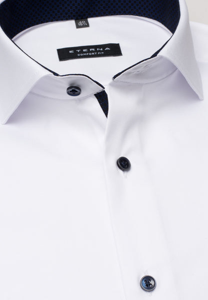 ETERNA LANGARM HEMD COMFORT FIT COVER SHIRT WEISS MIT PATCHUNG