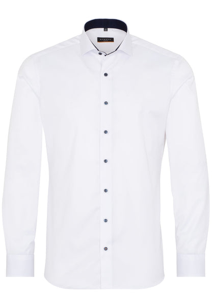 ETERNA LANGARM HEMD SLIM FIT COVER SHIRT WEISS MIT PATCHUNG