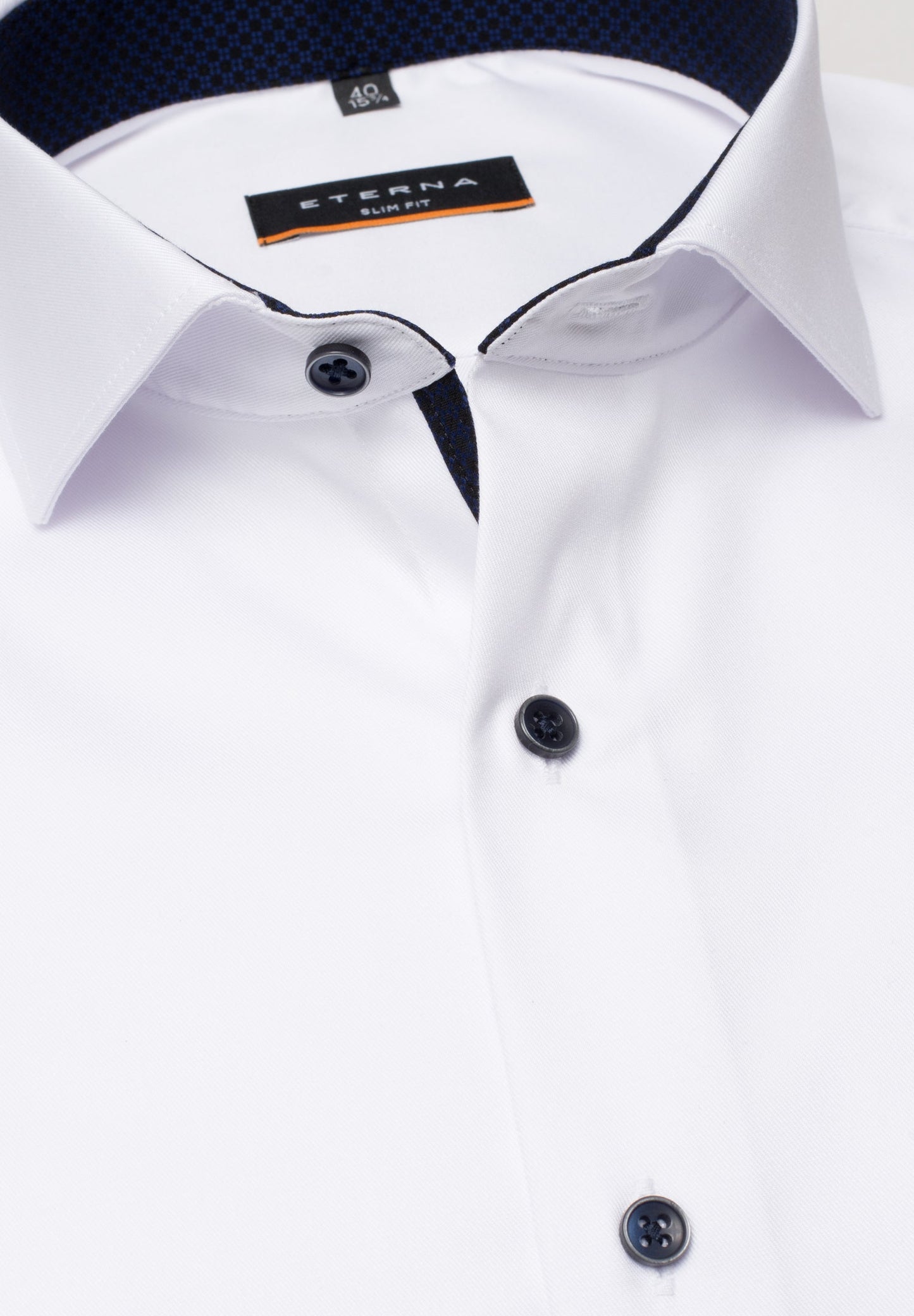 ETERNA LANGARM HEMD SLIM FIT COVER SHIRT WEISS MIT PATCHUNG